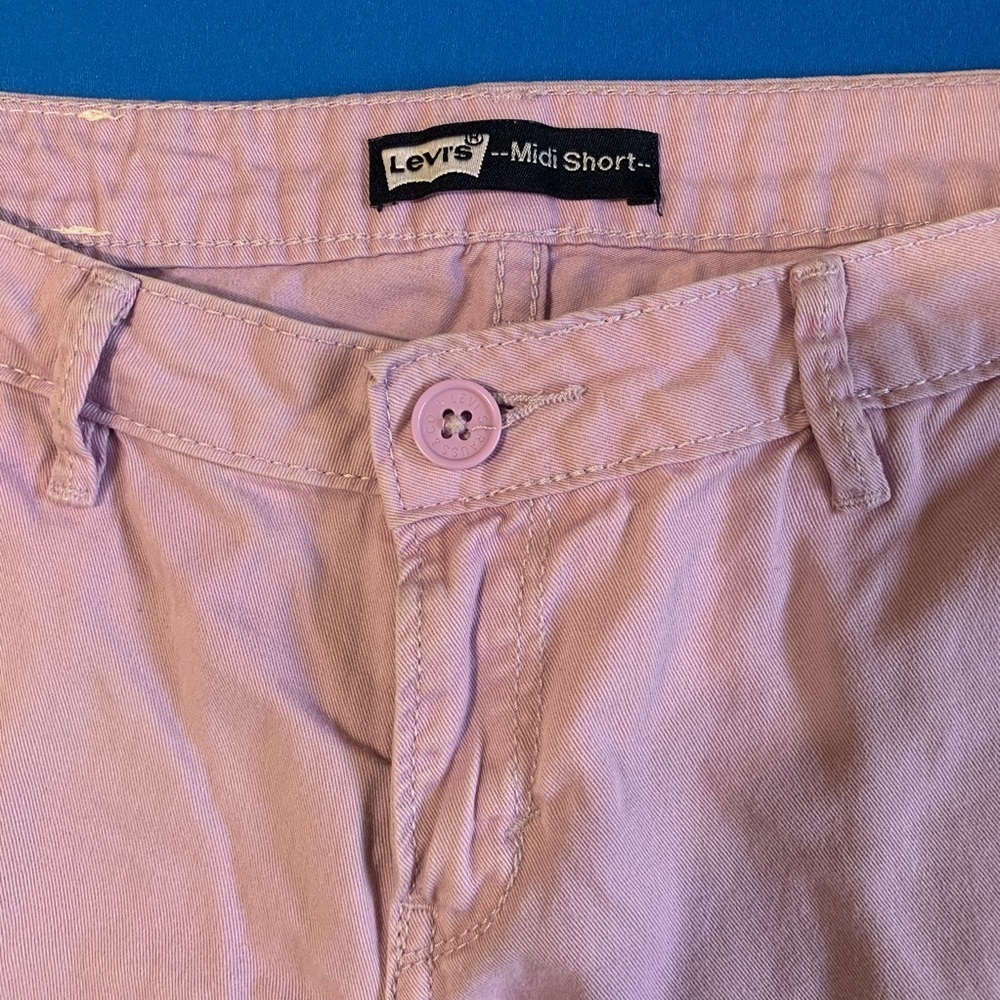 Levi’s Girl Light Purple Midi Casual School Shorts 14 REG 100% Cotton - Picture 8 of 8